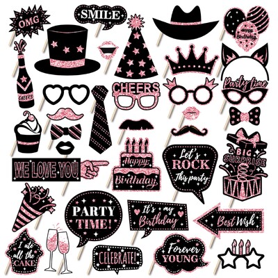 la mulți ani 36 de elemente de recuzită pentru decorațiuni pentru petreceri