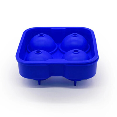 4 lyukú jéggolyó forma szilikon jégkocka készítő fedéllel és tölcsérrel, újrafelhasználható jégkészítő jégkockatálca whiskys koktél jégkocka forma