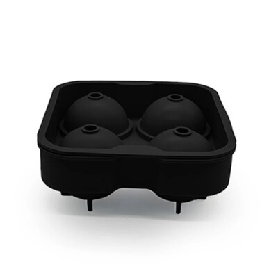 4 lyukú jéggolyó forma szilikon jégkocka készítő fedéllel és tölcsérrel, újrafelhasználható jégkészítő jégkockatálca whiskys koktél jégkocka forma