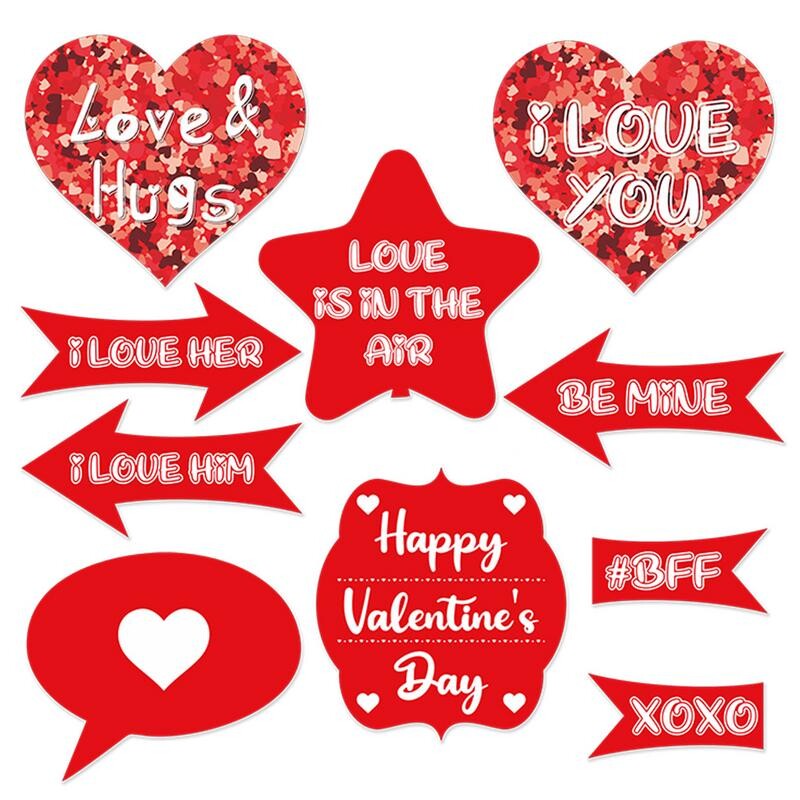 Valentin-napi Photo Booth kellékek esküvői álruhás kellékek 30db Valentin-napi fotózás kellékek esküvői fotó kellékek zuhanypartihoz