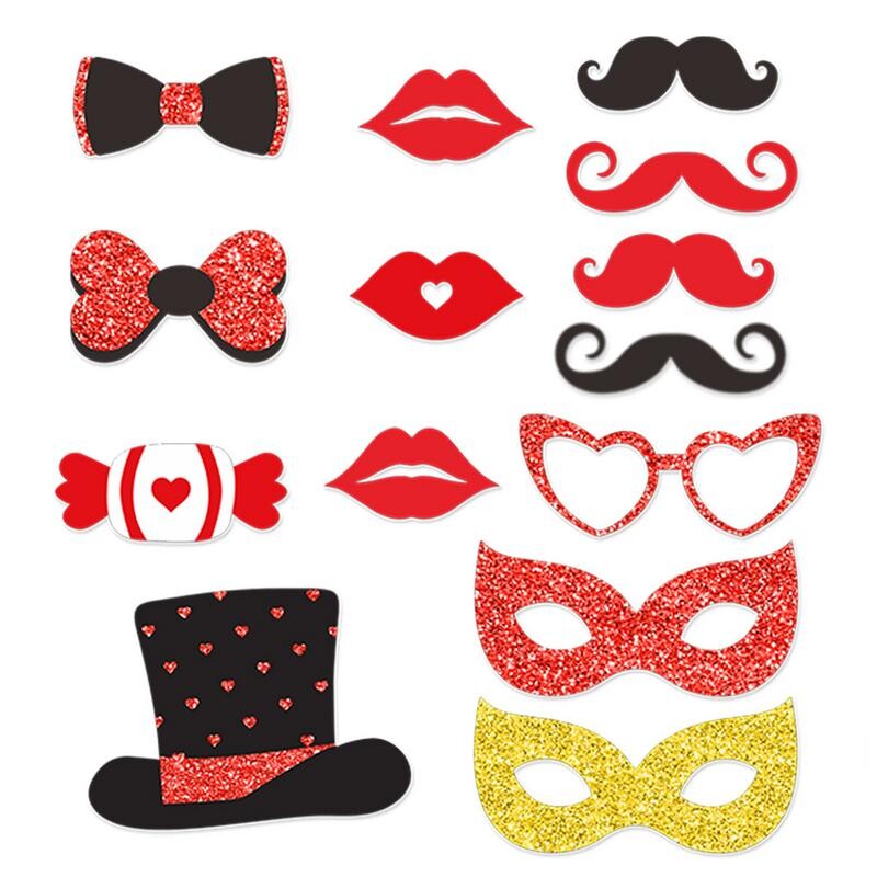 Valentin-napi Photo Booth kellékek esküvői álruhás kellékek 30db Valentin-napi fotózás kellékek esküvői fotó kellékek zuhanypartihoz