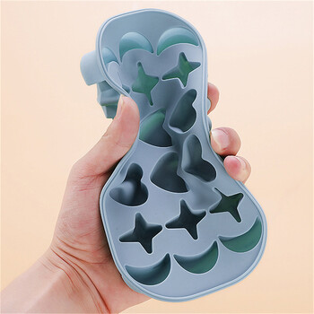 18 Holes Moon Heart Ice Cube Maker Φόρμα πάγου σιλικόνης με καπάκι DIY 3D Stars Δίσκος πάγου Χυμός Drink Whisky Cocktails Mold Kitchen