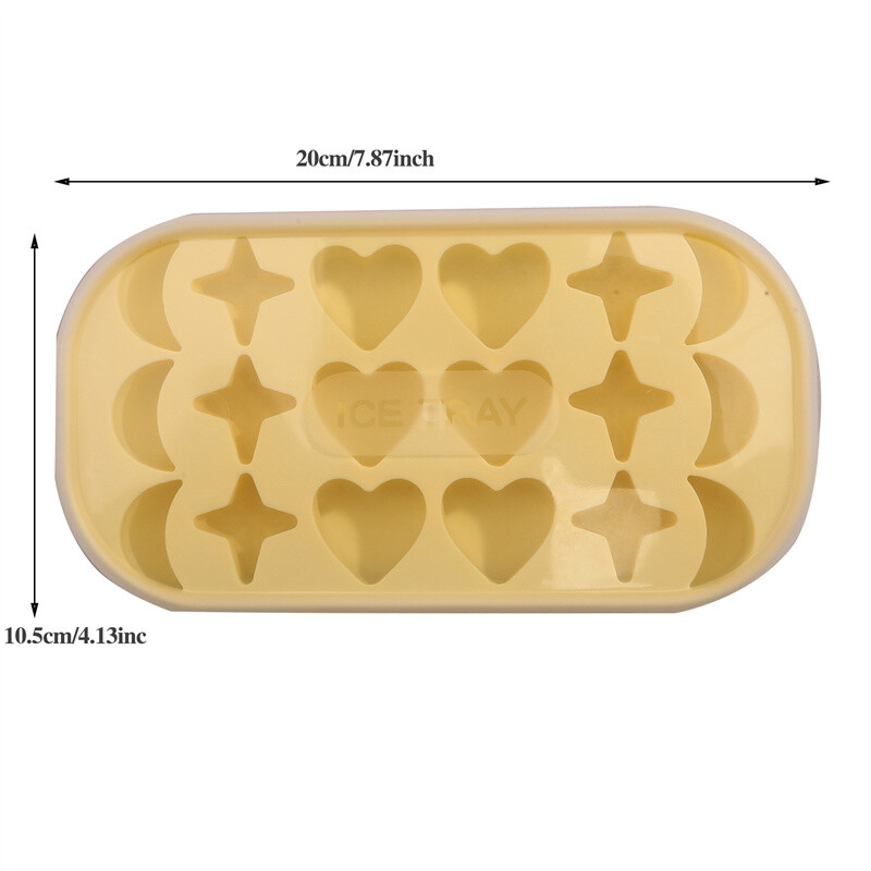 18 lyukú Hold szív jégkocka készítő szilikon jégforma fedéllel DIY 3D csillagok jégtálca gyümölcslé Ital whiskys koktélok konyhai forma