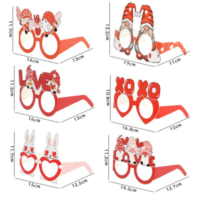 6/27Pcs Valentine's Day LOVE Heart Glasses Photo Booth Props Καπέλο Μουστάκι Lip Heart Photobooth Νυφική διακόσμηση ντους