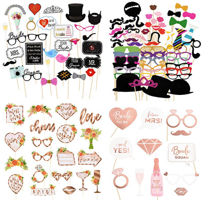 1 Σετ Wedding Photobooth Props Mrs Just Married Διακοσμήσεις Γάμου Γάμου Αστεία Μάσκα Γαμπρού Νυφικό Ντους Φωτογραφίας