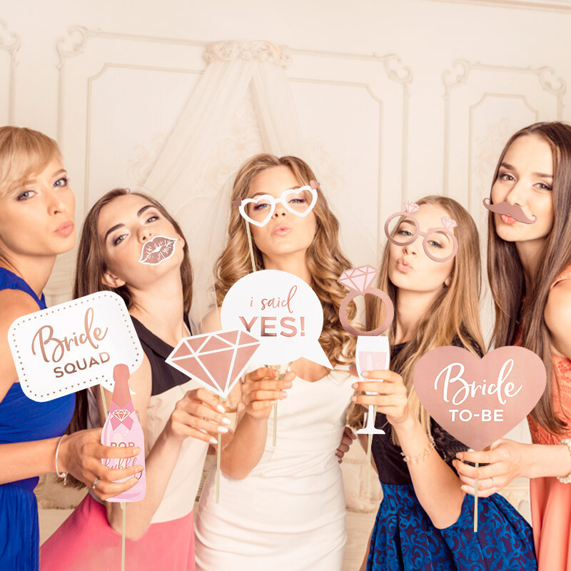 1Szett Esküvői Photobooth kellékek Mrs Mrs Just Married esküvői parti díszek Vicces maszk Vőlegény menyasszonyi zuhany fotózás kellékek