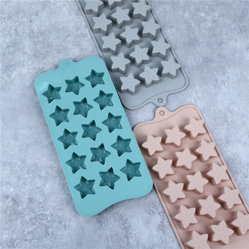 Szilikon fagylaltos csokoládéforma süti Ötágú csillagforma Jelly Caramel Szarvasgomba jégkocka torta díszítéshez Sütési eszközök