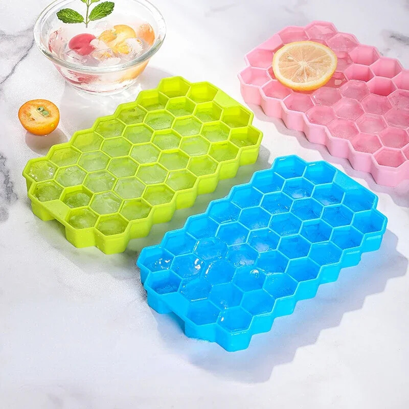 Ice Cube Maker Honeycomb Box Εργαλεία παγωτού σιλικόνης Ice Jelly Juice Food Mold Αξεσουάρ ουίσκι για κοκτέιλ Καλούπι σιλικόνης