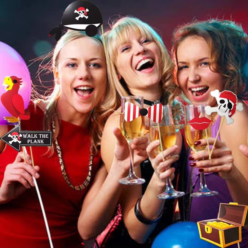 30db kalóz születésnapi dekoráció kalóz fotófülke kellékek gyerekeknek születésnapi dekoráció kincsek tematikus buli Halloween kellékek