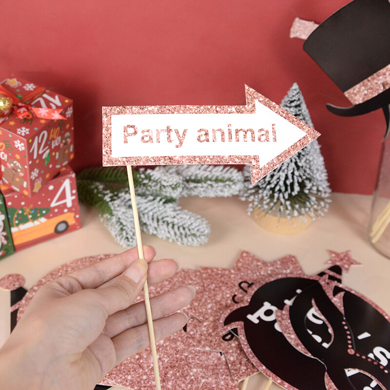 30/26 τεμ. Βιβλιοθήκη για γενέθλια Photo Booth Σκουπ γκλίτερ μάσκα καπέλο μουστάκι για χείλη PhotoBooth στηρίγματα για ενήλικες άντρες, γυναίκες Διακόσμηση πάρτι γενεθλίων