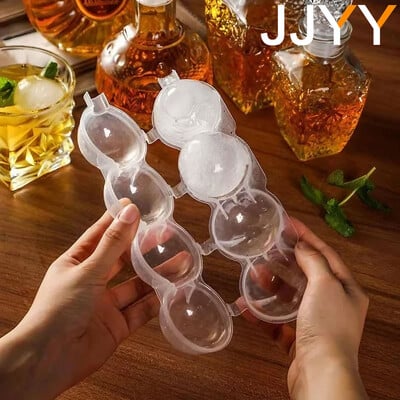 Üreges jéggolyóforma és 4 üreges jégkockatálca whisky kerek jéggolyókészítő jégkocka forma