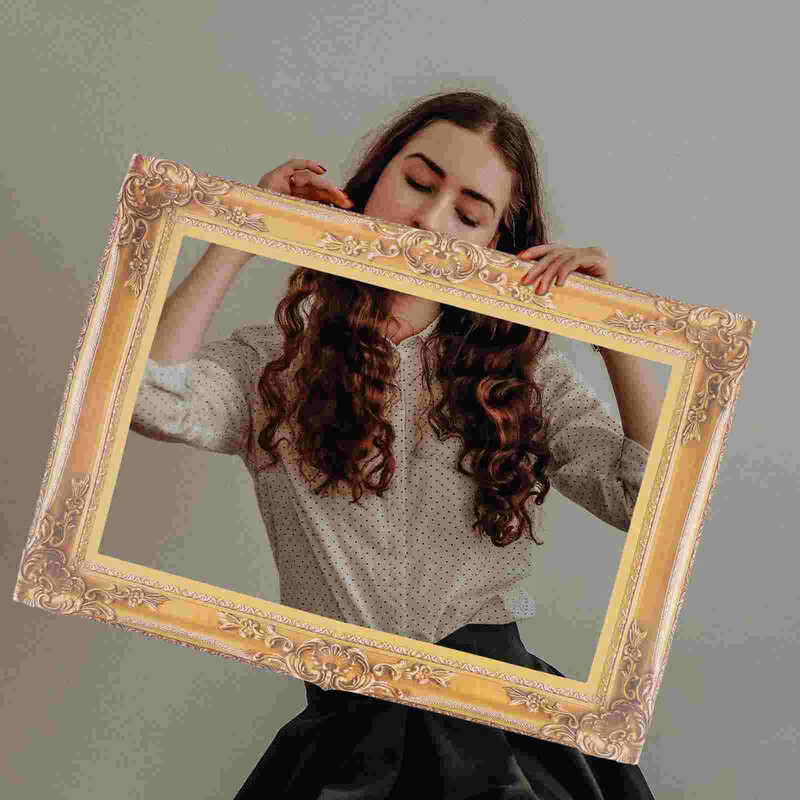 Retro dekoro „pasidaryk pats“ popieriniai paveikslų rėmeliai, nuotraukų kabinos rekvizitai vestuvių gimtadienio vakarėliui (auksiniai)