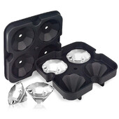 Újrafelhasználható gyémánt jégkocka forma szilikon whisky jégkocka tálca koktélok hűtéséhez egymásra rakható, rugalmas széf szabad tölcsérrel