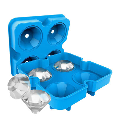 Újrafelhasználható gyémánt jégkocka forma szilikon whisky jégkocka tálca koktélok hűtéséhez egymásra rakható, rugalmas széf szabad tölcsérrel