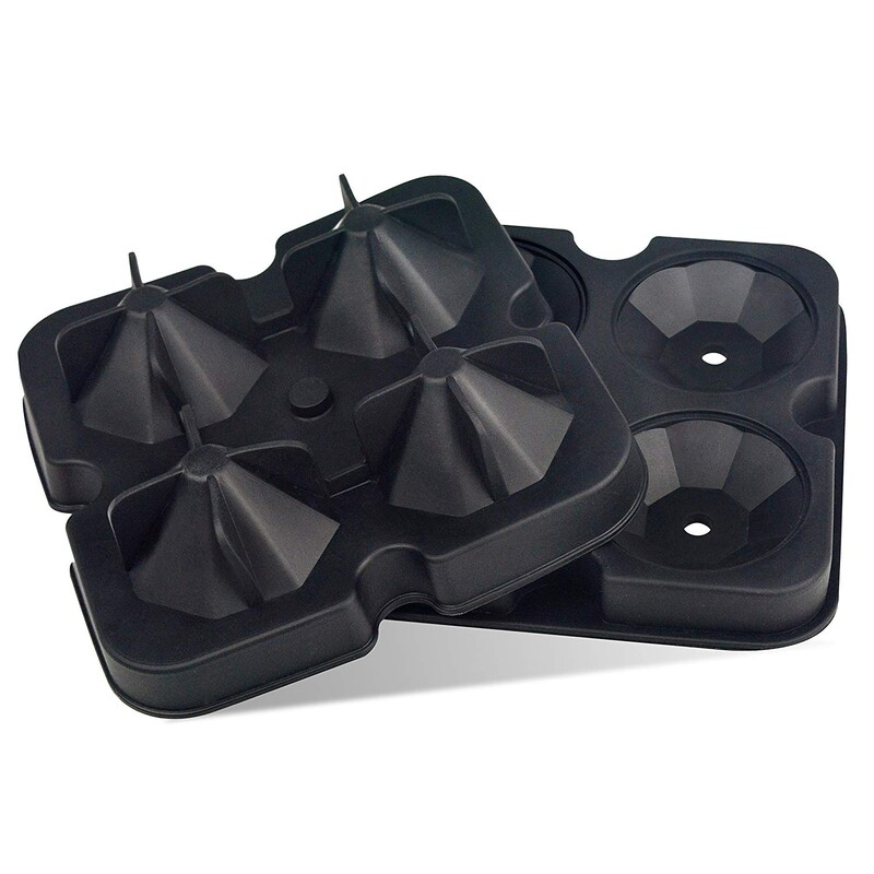 Újrafelhasználható gyémánt jégkocka forma szilikon whisky jégkocka tálca koktélok hűtéséhez egymásra rakható, rugalmas széf szabad tölcsérrel