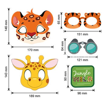 30 бр. Jungle Safari Woodland Animal Wild Theme Party Photo Prop Set Forest Lion Giraffe Happy Birthday Party Decor Kids Boy