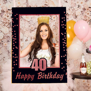 LaVenty Rose Gold 18th 30th 40th Birthday Party Photo Booth Реквизит Рожден ден 18th Birthday 30th Birthday 40th Birthday Photo Frame