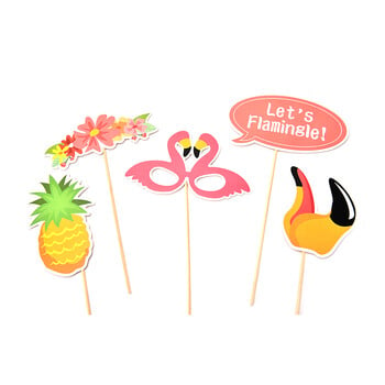 21 τμχ Αξεσουάρ Flamingo Photo Booth Props Tropical Hawaiian Summer Hen Party