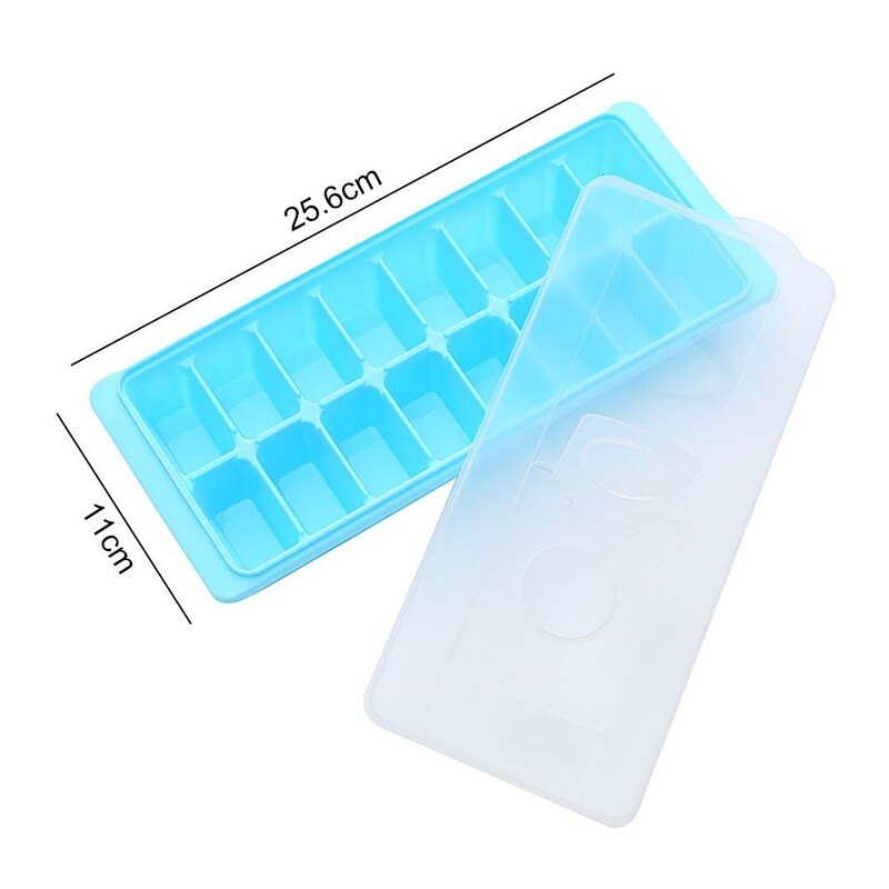 16 rácsos műanyag újrafelhasználható jégkockatálca Könnyen újratölthető, egymásra rakható jégrácsos jégkockatálca fedéllel, válogatott