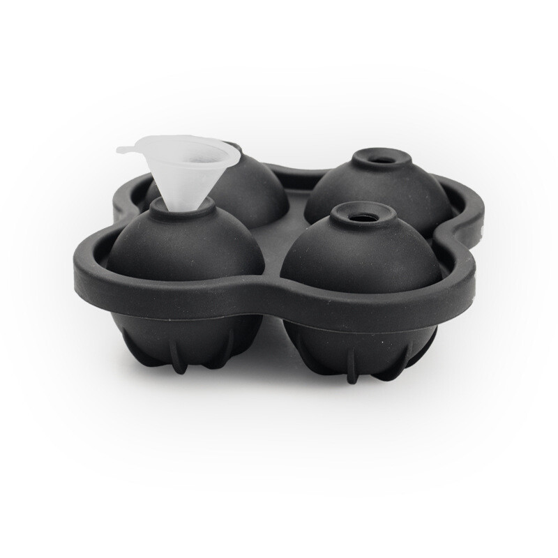 Tavă de gheață 4 buc. Producător de gheață rotund Diametru mare de gheață 5 cm Gheață transparentă Rock gheață Bere Whisky Highball Instrument pentru înghețată