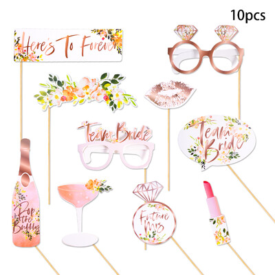 1 készlet kézi menyasszony fényképtartó papírkarton gyűrű pezsgős szemüveg keret kellék legénybúcsú kellékek menyasszonyi zuhany dekoráció