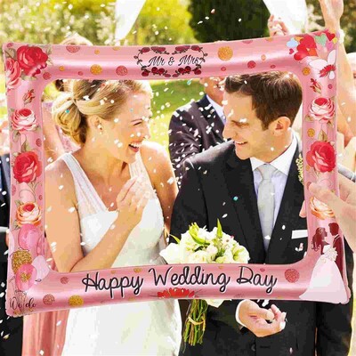 Vestuvių pripučiamas nuotraukų rėmelis, dekoras vakarėlio puošmena, asmenukių rėmeliai, reikmenys, fotografija PVC jaunikio paveikslų puošmena