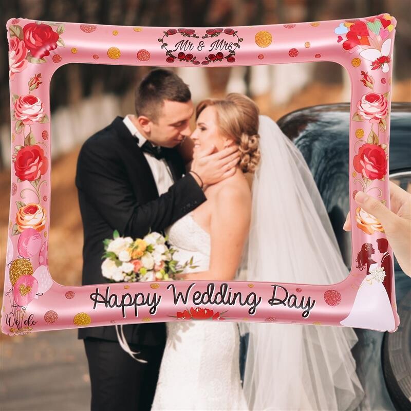 Vestuvių pripučiamas nuotraukų rėmelis, dekoras vakarėlio puošmena, asmenukių rėmeliai, reikmenys, fotografija PVC jaunikio paveikslų puošmena