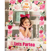 LaVenty Partea Photo Booth Frame Time Party kellékek Tea Party Photo Kellékek Tea téma Menyasszonyi zuhany Születésnapi parti kellékek