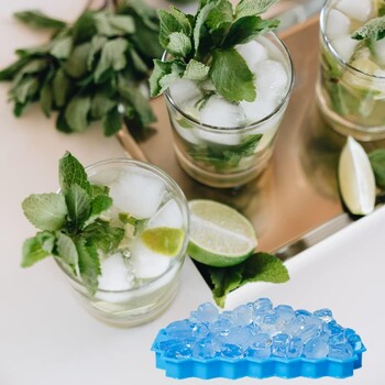 Creative 37 Cavity Honeycomb Ice Cube Maker Тави за многократна употреба Силиконова форма за кубчета лед Форма за лед без BPA с подвижни капаци