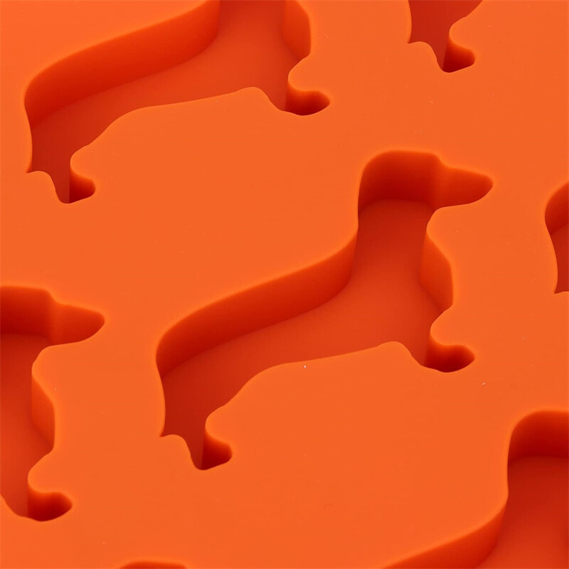 Formă și tavă din silicon pentru cuburi de gheață în formă de câine de teckel drăguț pentru aparat de gheață pentru băuturi, bomboane, ciocolată, biscuiți, fondant, cupcake, decor tort