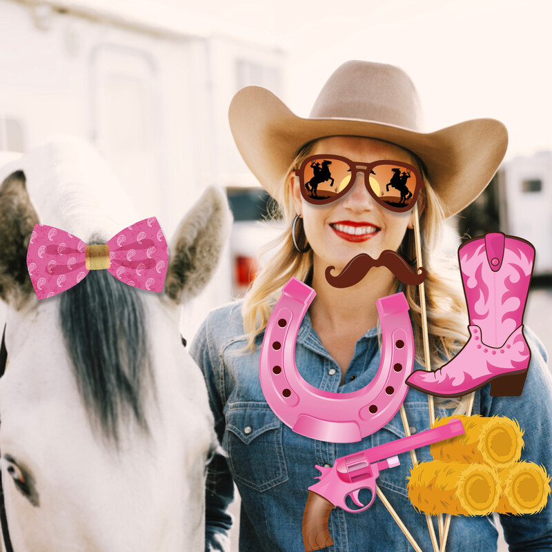 Recuzită pentru cabina foto cu temă Cowgirl din Vestul Sălbatic, Decoruri pentru fundaluri DIY, Petrecere de aniversare pentru Baby Shower, Rechizite pentru ședințe foto, 25 buc
