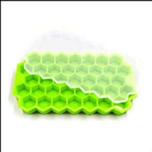 37 lyukú konyhai szerszám jégforma méhsejt jégtálca, újrafelhasználható szilikon biszfenol A nélkül, levehető fedél jégkészítéshez
