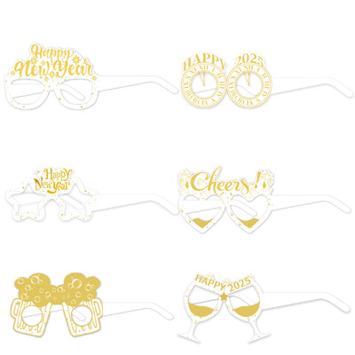 12/6 τμχ Χάρτινα γυαλιά Happy New Year 2025 Γυαλιά Οράσεως Σκελετός Photo Booth Props Χριστουγεννιάτικες προμήθειες Διακόσμηση για το πάρτι της Πρωτοχρονιάς