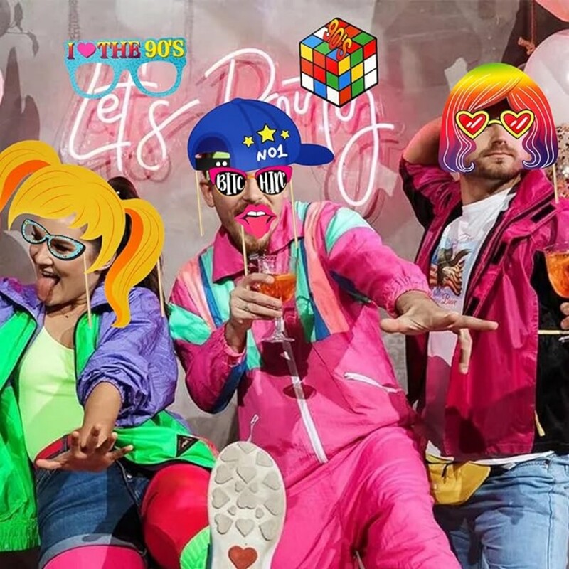 25 τμχ χάρτινα φορητά ανυψωτικά φωτογραφικά στηρίγματα αντίκες μηχανή της δεκαετίας του '90, που χρησιμοποιείται για διάφορα πάρτι γενεθλίων, πάρτι ψυχαγωγίας