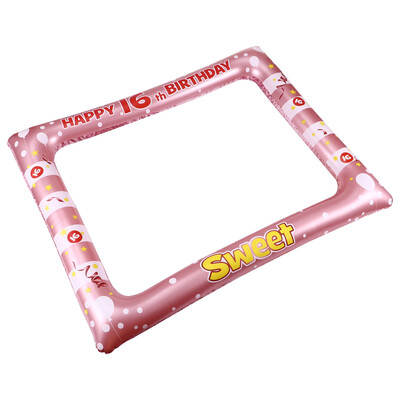 1 db születésnapi felfújható képkeret PVC party fotó kellékek 18 éves korig