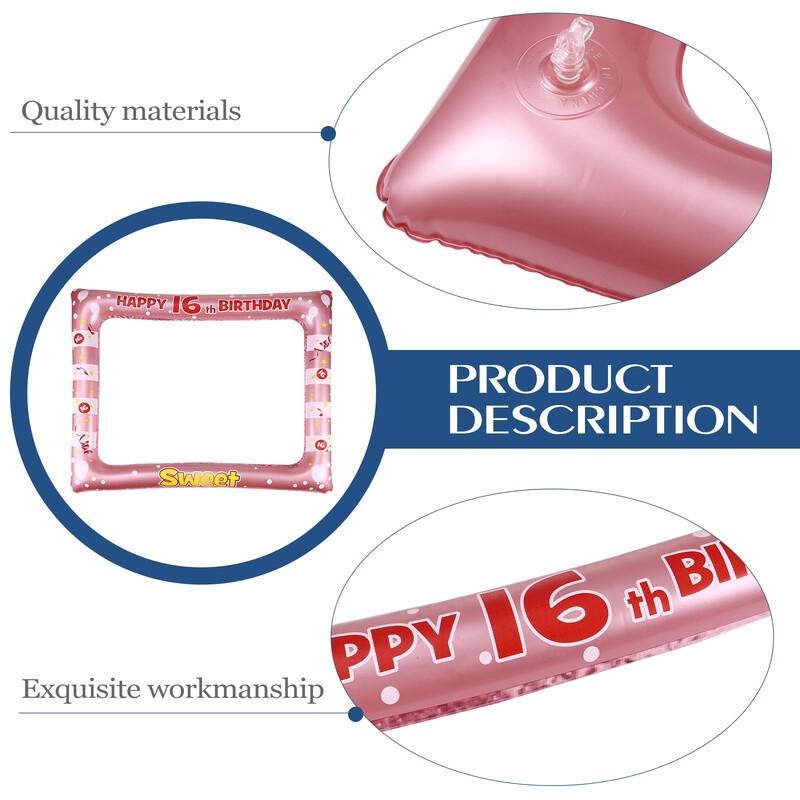 1 db születésnapi felfújható képkeret PVC party fotó kellékek 18 éves korig
