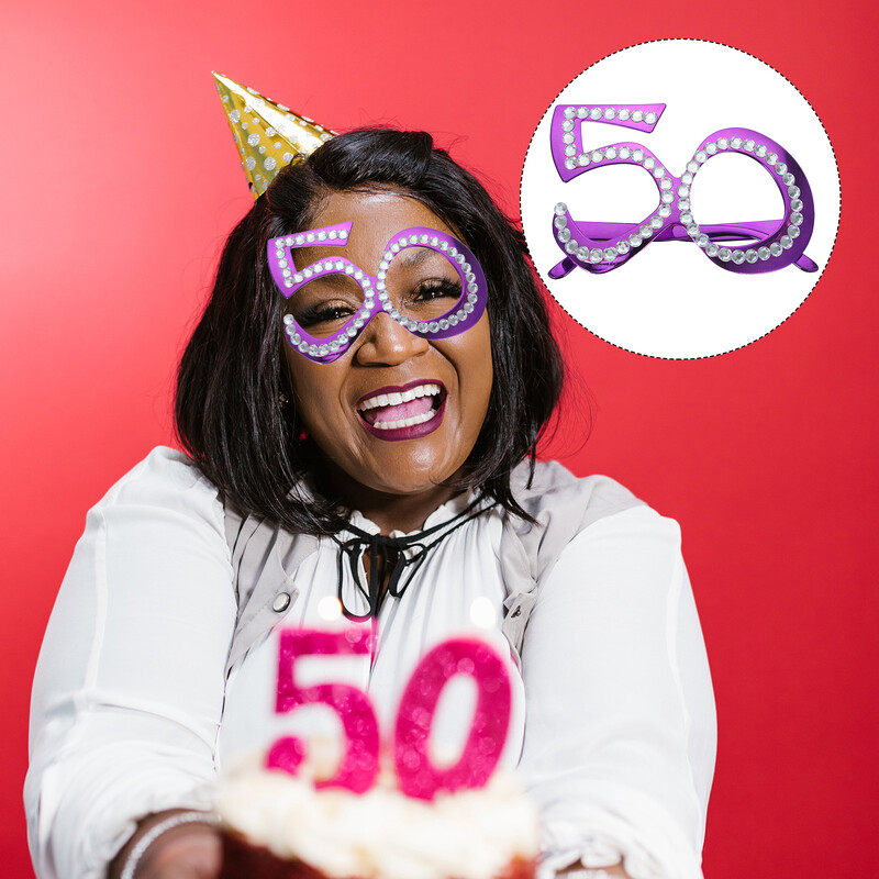 Party kellékek 50. születésnapi szemüvegek férfi napszemüvegek fotó vicces jelmez dekoráció műanyag újdonság szemüveg Időseknek