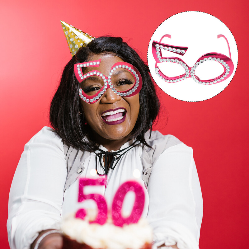 Party kellékek 50. születésnapi szemüvegek férfi napszemüvegek fotó vicces jelmez dekoráció műanyag újdonság szemüveg Időseknek