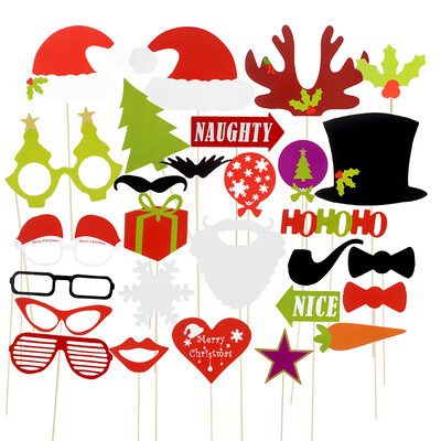 Kalėdų nuotraukų stendo rekvizitai Mielas Kalėdų Senelis Kalėdų eglutė Briedis Popierinis fotorekvizitas Naujųjų Metų Kalėdų papuošalai Navidad Dovanos