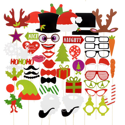 Kalėdų nuotraukų stendo rekvizitai Mielas Kalėdų Senelis Kalėdų eglutė Briedis Popierinis fotorekvizitas Naujųjų Metų Kalėdų papuošalai Navidad Dovanos