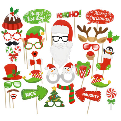 Kalėdų nuotraukų stendo rekvizitai Mielas Kalėdų Senelis Kalėdų eglutė Briedis Popierinis fotorekvizitas Naujųjų Metų Kalėdų papuošalai Navidad Dovanos