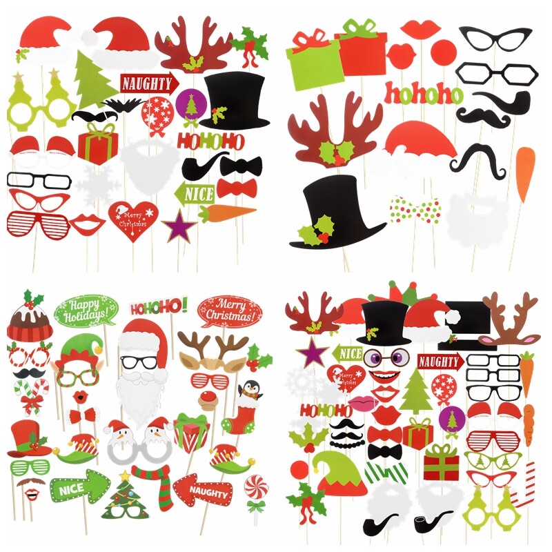 Kalėdų nuotraukų stendo rekvizitai Mielas Kalėdų Senelis Kalėdų eglutė Briedis Popierinis fotorekvizitas Naujųjų Metų Kalėdų papuošalai Navidad Dovanos