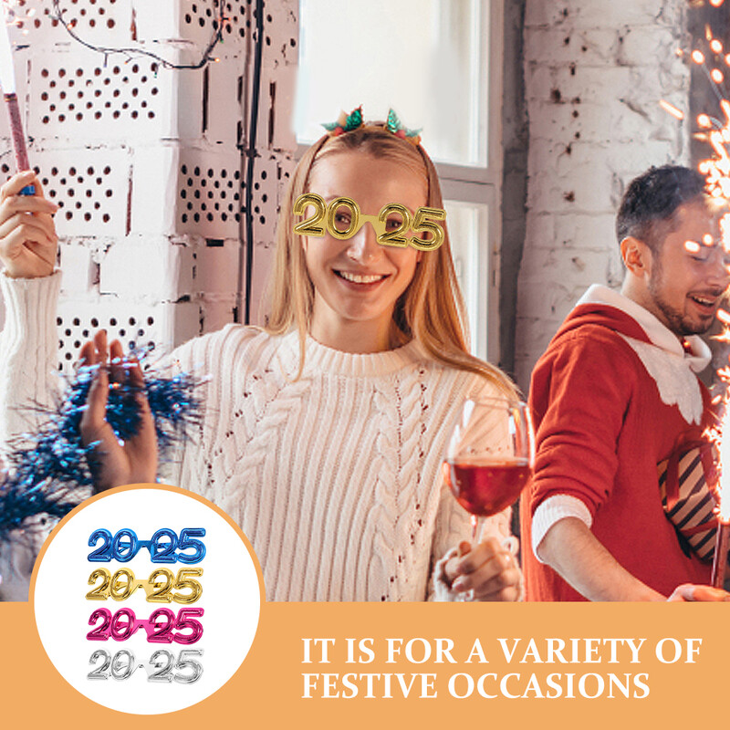 4 db kellékek 2025 szemüvegek száma szemüvegek újévi parti fotó vicces szemüveg napszemüveg