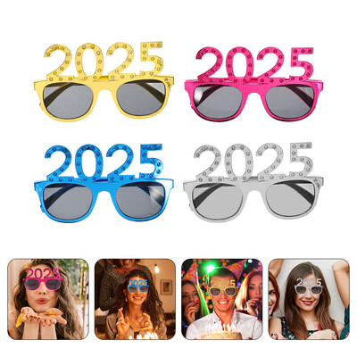 4 gab. 2025. gada brilles ballītes rekvizīti Jaungada kostīmu aksesuāri dod priekšroku brilles saulesbrilles dāvanai dekori modelēšanas apģērba piederumi foto