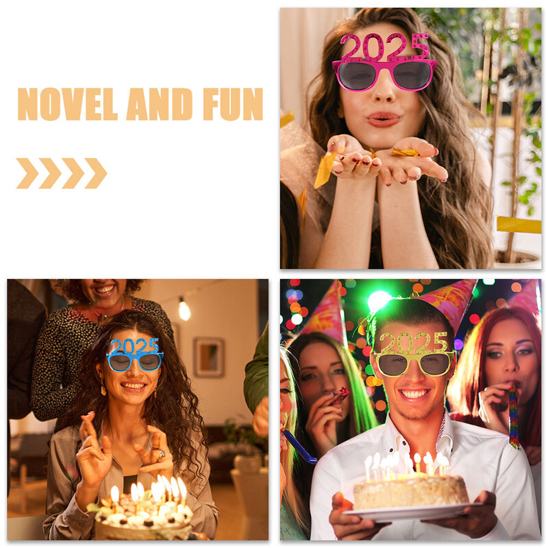 4 gab. 2025. gada brilles ballītes rekvizīti Jaungada kostīmu aksesuāri dod priekšroku brilles saulesbrilles dāvanai dekori modelēšanas apģērba piederumi foto