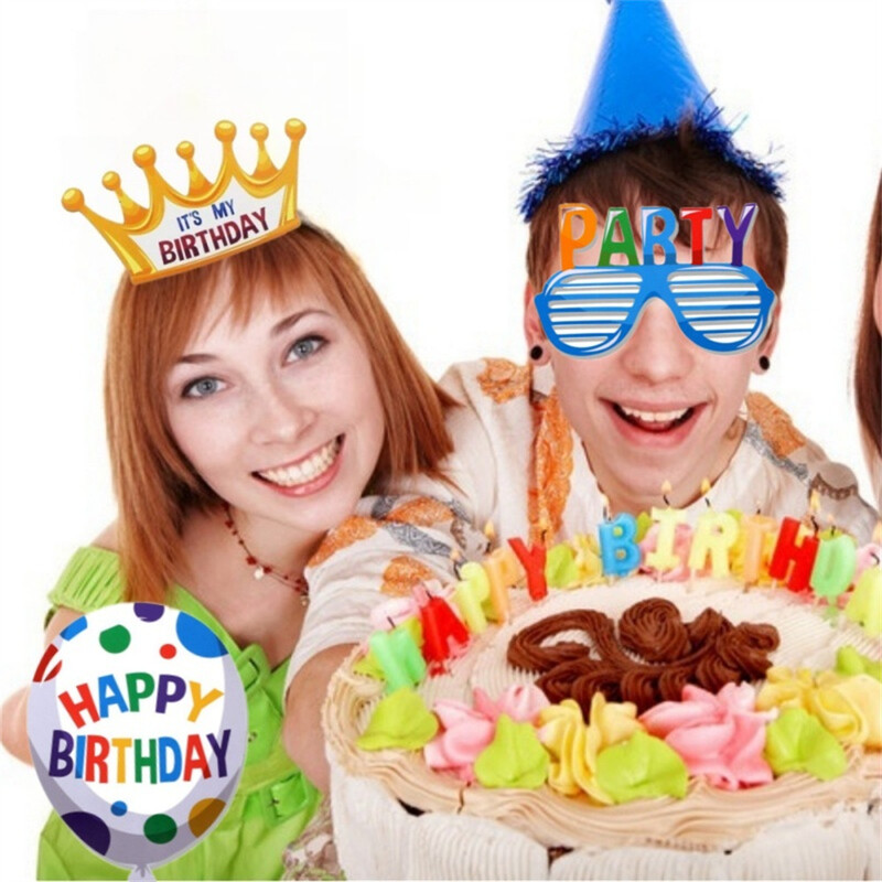 19 születésnapi party papír kézi fotó kellékek+alumínium filmes képkeret léggömbök, alkalmas parti hangulatú fotó kellékek stb.