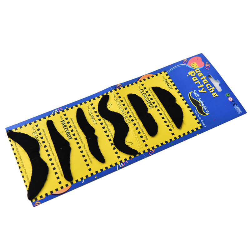 6db/szett Funny Fake Beard whisker jelmez Party Halloween Fake Bajusz bajusz