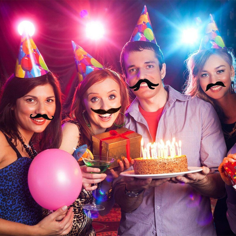 48db/készlet Vicces jelmez party öntapadó bajusz Cosplay hamis bajuszos műszakáll gyerekeknek felnőtt Halloween party dekoráció