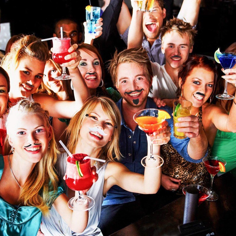 48db/készlet Vicces jelmez party öntapadó bajusz Cosplay hamis bajuszos műszakáll gyerekeknek felnőtt Halloween party dekoráció