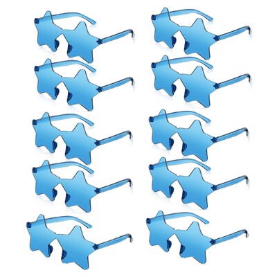 10 pár csillag alakú keret nélküli színezett party napszemüveg aranyos cukorka színű keret nélküli szemüveg divatos szemüveg - kék lila rózsaszín piros